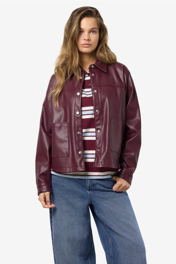 NMBETTIE LS PU SHIRT 27034745 WINDSOR WINE